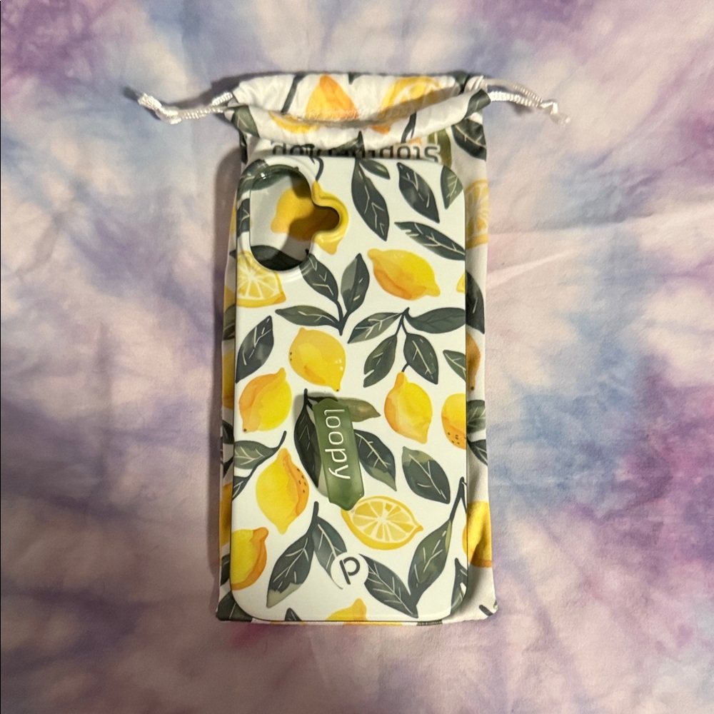 Loopy Lemon Print Phone Case - Yellow & Green